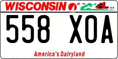 WI license plate 558XOA