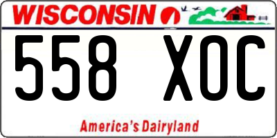 WI license plate 558XOC