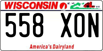 WI license plate 558XON