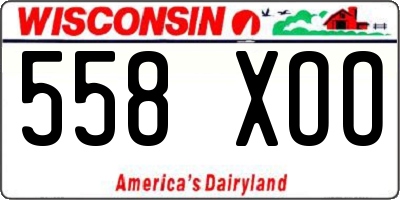 WI license plate 558XOO