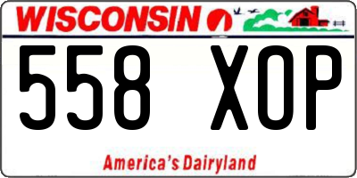 WI license plate 558XOP