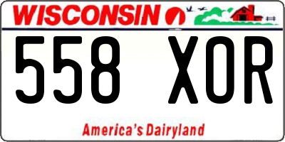 WI license plate 558XOR
