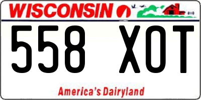 WI license plate 558XOT
