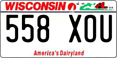 WI license plate 558XOU