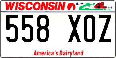 WI license plate 558XOZ