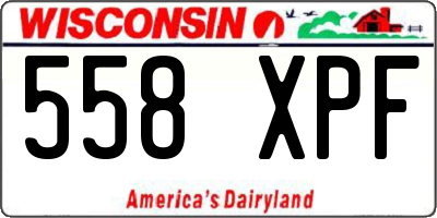 WI license plate 558XPF
