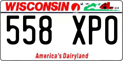 WI license plate 558XPO