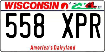WI license plate 558XPR