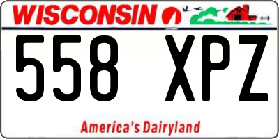WI license plate 558XPZ