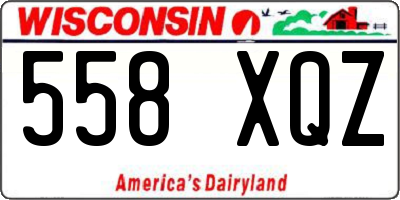 WI license plate 558XQZ