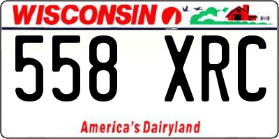 WI license plate 558XRC