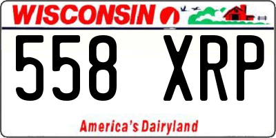 WI license plate 558XRP