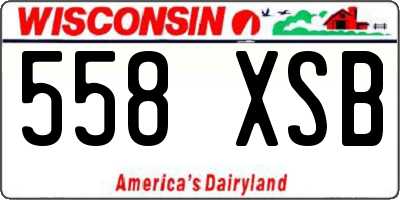 WI license plate 558XSB