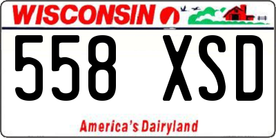 WI license plate 558XSD