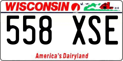 WI license plate 558XSE