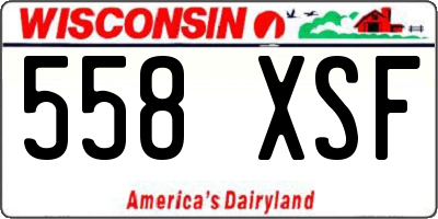 WI license plate 558XSF