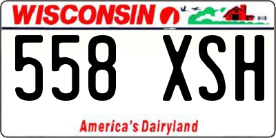 WI license plate 558XSH