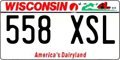 WI license plate 558XSL