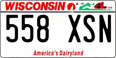 WI license plate 558XSN