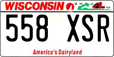 WI license plate 558XSR