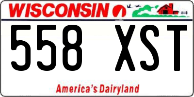 WI license plate 558XST