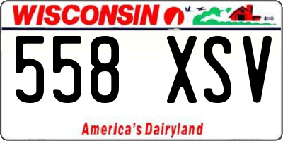 WI license plate 558XSV