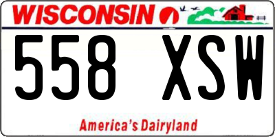 WI license plate 558XSW