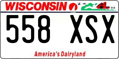 WI license plate 558XSX