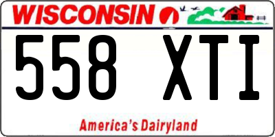 WI license plate 558XTI