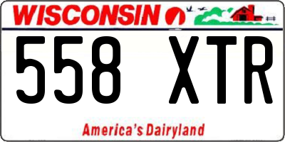 WI license plate 558XTR
