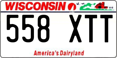WI license plate 558XTT
