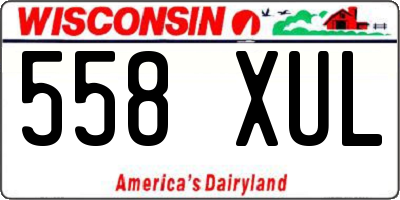 WI license plate 558XUL
