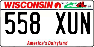 WI license plate 558XUN