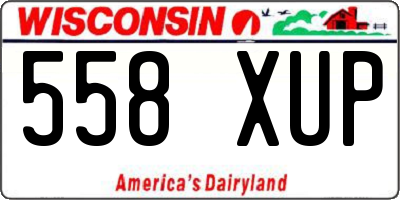 WI license plate 558XUP