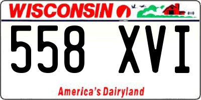 WI license plate 558XVI