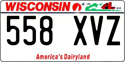 WI license plate 558XVZ