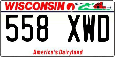 WI license plate 558XWD