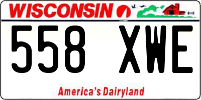 WI license plate 558XWE