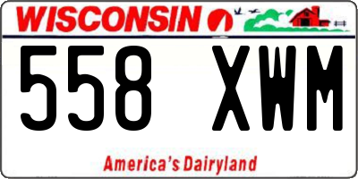WI license plate 558XWM