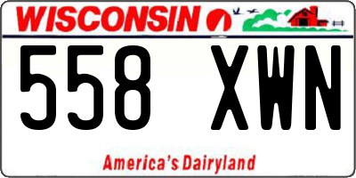 WI license plate 558XWN