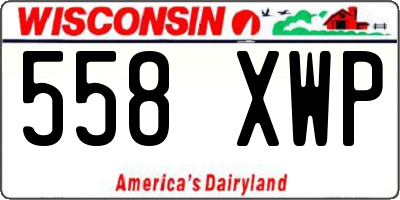 WI license plate 558XWP