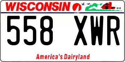 WI license plate 558XWR