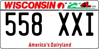 WI license plate 558XXI