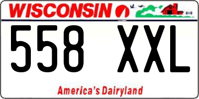 WI license plate 558XXL