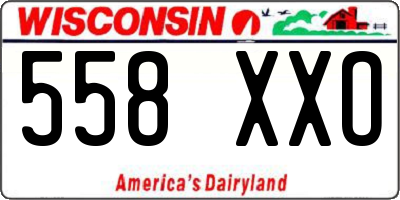 WI license plate 558XXO