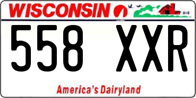 WI license plate 558XXR