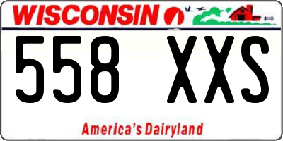 WI license plate 558XXS