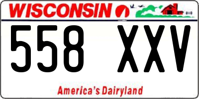 WI license plate 558XXV