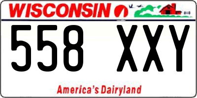 WI license plate 558XXY