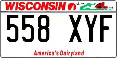 WI license plate 558XYF